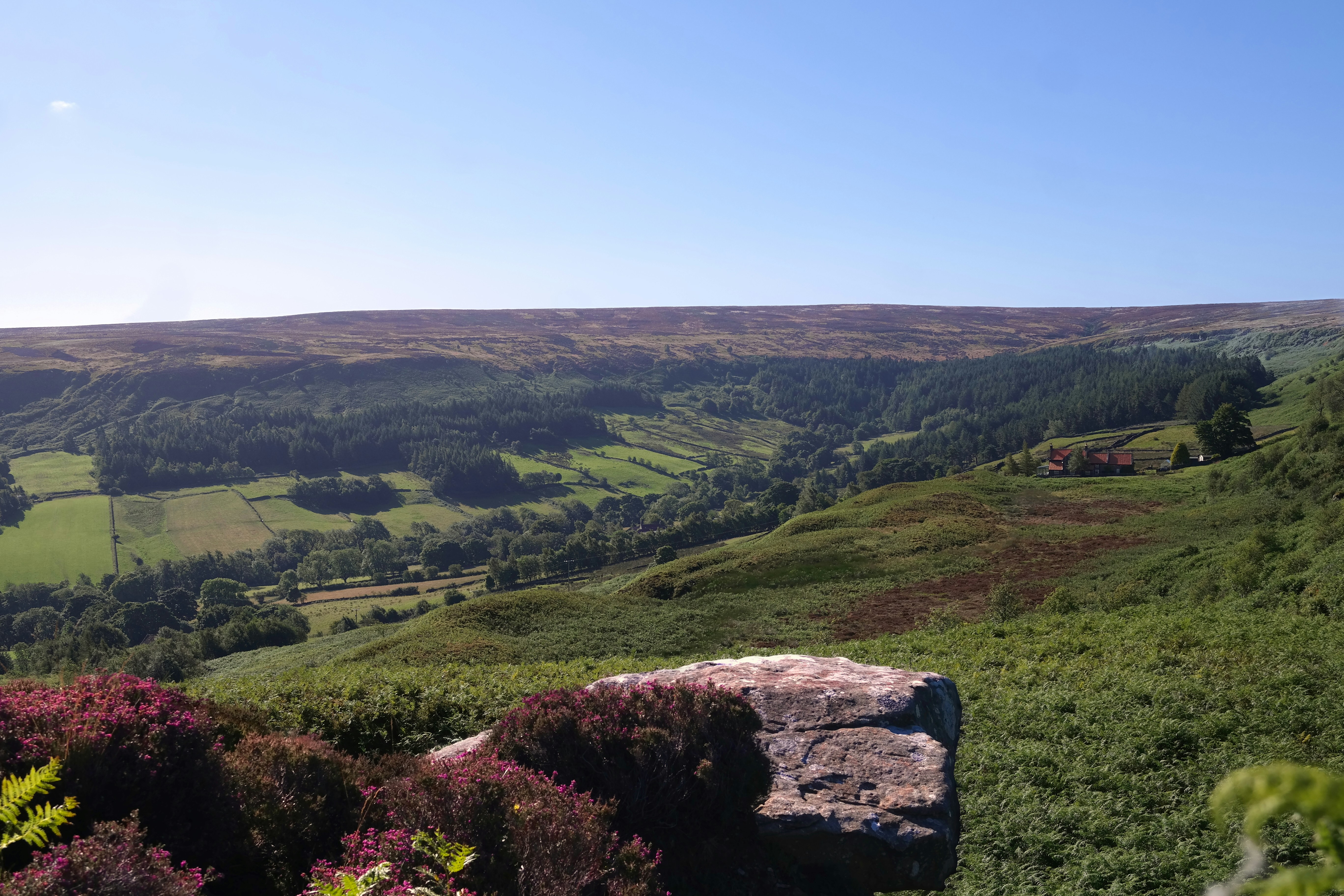 Rolling valleys and farmland in the North York Moors National Park